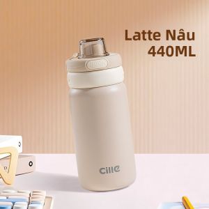 CILLE | Tách Cách Nhiệt Dung Lượng Lớn Có Ống Hút Dành Cho Học Sinh Dễ Mang Đi