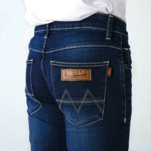 Celana Jeans Panjang Pria Stretch Denim Melar Tebal Skinny Slimfit Size 28-38 Hitam Premium