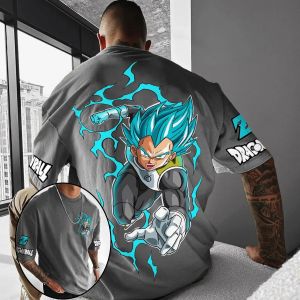 BANDAI | Áo Thun Nam Dragon Ball Mùa Hè Thời Trang Mới Phong Cách Anime Nhật Bản Tay Ngắn Cổ V Chất Liệu Polyester Thoáng Khí Mặc Hàng Ngày
