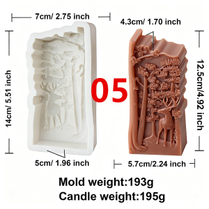 3D Double Horse Head Forest Elk Tree Stump Horse Head Flat Animal Silicone Candle Mold DIY Aromatherapy Candle Gypsum Home Decor