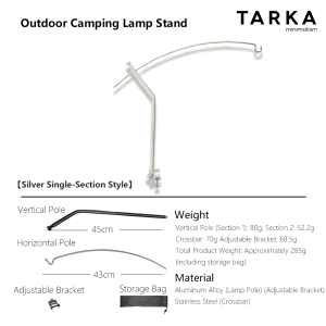TARKA Detachable Camping Light Hanger Direction and Length Adjustable Light Stand Novelty Lightweight Lighting Lantern Holder