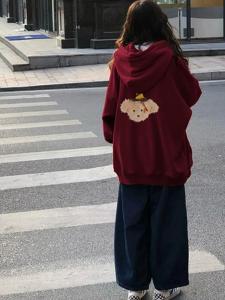 plus Size 300 Pounds Ankela Red Fleece Lined Hoodie Womens Winter New Lazy Style Christmas Matching Clothing Outerwear