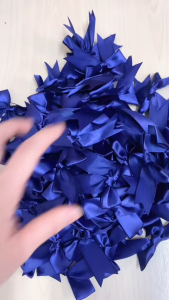 50pcs 85*85mm Fresh Pink Ribbon Bows Polyester Satin Bow Flower DIY Craft Decoration