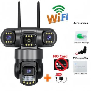 V380 | 【Hot sales】 15MP 6K WiFi Outdoor Security Camera Triple Lens Triple View 10X Zoom Wireless IP CCTV