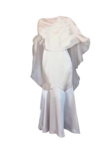 Large Size Chinese Style Wedding Dress Elegant Draped Shoulder Fish Tail Strapless Dress Women Two Piece Set Bridal Gown