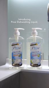 Prosi Dishwashing Liquid 1000ml – Green Apple | Micron Oil-Cutting Natural Baking Soda Gentle on Hands