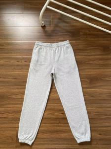 กางเกงวอร์มทรงหลวมสไตล์ลำลองผ้าฝ้ายแท้เนื้อบางสำหรับฤดูใบไม้ผลิและฤดูร้อน กางเกงวอร์มสปอร์ตสำหรับวิ่ง กางเกงขายาวทรงหลวมสบาย ๆ สีเทา