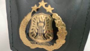 Sarung hp kulit logo polri motip api