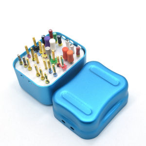 F062 Dental Box 30 Points Endo Files Holder Disinfection Metal Autoclave Sterilizer Case Burs For Oral Care Tools Random Color