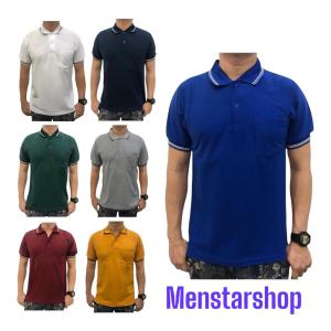 Kaos Polo/Polo Shirt/Kaos Kerah Lis Lakos Lengan Pendek Saku
