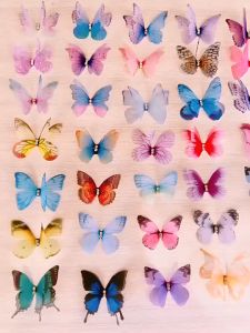 2Pcs Exquisite butterfly hair clips with diamond duckbill clip jewelry fairy sweet girl hair accessories