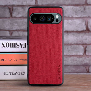 Luxury Textile Leather Case for Google Pixel 9 Pro Soft TPU with Hard PC 3in1 Material Phone Cover Funda Coqua