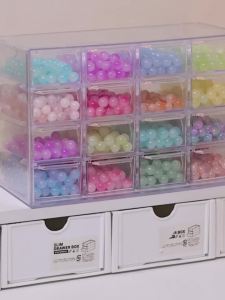 1pc Acrylic Transparent desktop 6/9/12/16 Grid Bead Storage Box Stackable Large Capacity DIY Loose Bead Jewelry Display Box