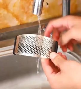 Alat Manual Stainless Penghancur Bawang Putih Press Bawang Putih Parutan Bawang Putih Garlic Presser