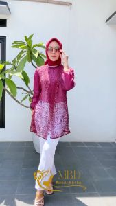 Fiona Outer Brokat Silang Full Payet Bordir - Baju Hari Raya Kondangan Kekinian - Wisuda Bridesmaids
