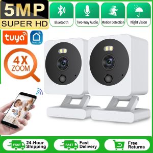 Wi-Fi Cam Tuya 5MP Baby Monitor One-touch Call Indoor Pets WiFi IP PTZ Camera Surveillance  Auto Tracking Color Night Security