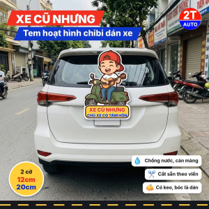 Tem Dán Xe Chibi Chàng Trai Ôm Đàn Guitar Ngồi Xe Máy Cổ Sticker Hoạt Hình Vui Nhộn Dán Xe Máy Ô Tô Chống Nước
