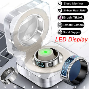 2025 Smart Ring Smart Touch Display Screen Gesture Swipe Video Blood Oxygen Health Monitor 5ATM Waterproof SmartRing Men Women