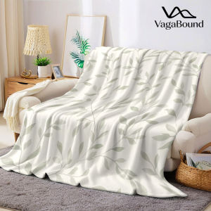 Sage Leaf Flannel Blanket Warm Soft Halloween Christmas Decorative Couch Warm Cozy All-Season Gift
