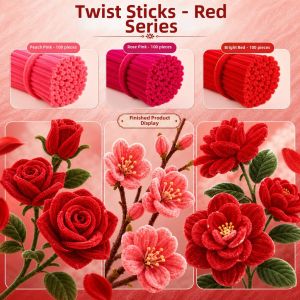 MINGZHUO | Red Torsion Rods for DIY Flower Bouquets