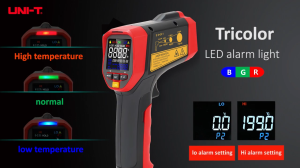 UT301A UNI-T + เครื่องมือตรวจสอบอุณหภูมิวงกลมดิจิตอลวัดอุณหภูมิแบบไม่สัมผัส