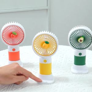 BUYYU Mobile Phone Cute Mini Fruit Stand Small Fan Handheld USB Charging Portable Electric Rechargeable Phone Stand