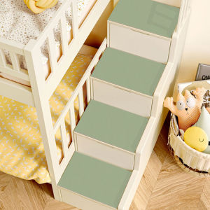 Upper and Lower Floor Mat Pure Color Childrens Room Height-Adjustable Bed Step Mat Bunk Bed Ladder Cabinet Step Non Slip Drop-Resistant Foot Mat