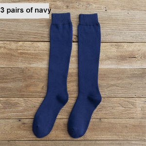 6PCS=3Pairs Mens Winter Compression Stocking Warm Hot Knee High Long Leg Terry Socks Warm Thicken Cover Calf Socks Size 38-44