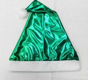 Metallic Santa Hat for Adults & Kids Festive Printed Design for Christmas Parties & Gatherings
