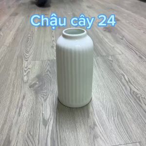 Lọ hoa decor trang trí để bàn bình gốm Bát Tràng dáng lồng chim