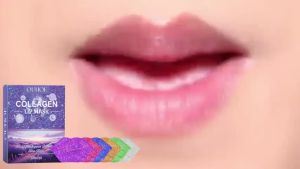 OUHOE  Pelekat Membran Bibir Kolagen   Topeng Pembaikan Bibir untuk Garis Bibir Pengelupasan Anti-Pengeringan Pelembap dan Penjagaan