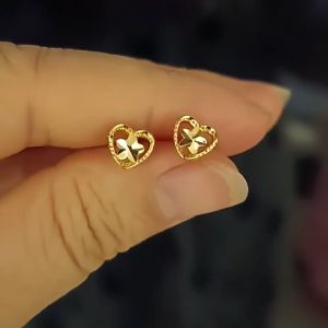 18k gold pawnable saudi gold original Love stud earrings for women earrings hypoallergenic non tarnish dangling