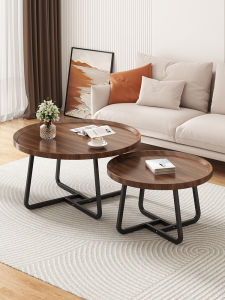 Luxurious round Coffee Table Simple Modern Style Balcony Small Apartment Living Room Furniture Easy Assembly Artificial Board