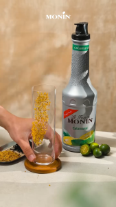 Monin Calamansi Fruit Mix 1L - Real Fruit Puree for Cocktails Sodas Smoothies & Desserts | Le Fruit de MONIN