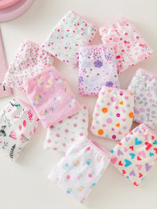 [🚚จัดส่งจากกรุงเทพฯ] กางเกงในเด็กผู้หญิง 3 ตัว สีชมพูลายดอกไม้ นุ่มสบายระบายอากาศดี สำหรับเด็ก 2-12 ปี