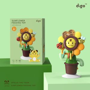 Bafada Cute Sunflower Feeding Toy Abs Baby Dining Table Chair Sucker Toys Musicial Early Education Sound Light Effect For Fun 6 Months Children