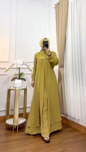 Denara Dress Bahan Cerutty Babydoll Full Puring Mix Brukat