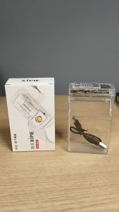 Lighters Galore - RECHARGEABLE LIGHTER 215 (XIPIE XP - 005 TOP SLIDE IGNITION CIG. PACK 20 STICKS PLASTIC TRANSPARENT WITH DISCO LIGHTS TYPE C CORD AND BOX)