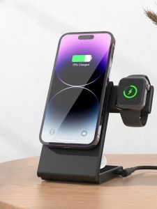 Wireless Charger Stand Three-in-One Fast Charge Compatible with  16/15/14 Phones MagSafe iwatchS10 Watch Airpodspro Bluetooth Earphones Multi-functional Vertical Base