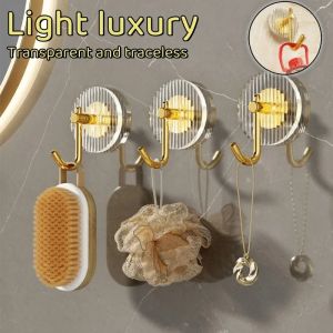 Gold Acrylic Hook Punch Free Door Behind Damage Free Transparent Hook Wall Self-adhesive Super Adhesive Hanging Clothes Hook