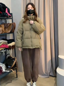 Womens down Jacket Lightweight Short White Duck down Korean Style Winter Coat Thin High-End Feeling Small Size Outerwear