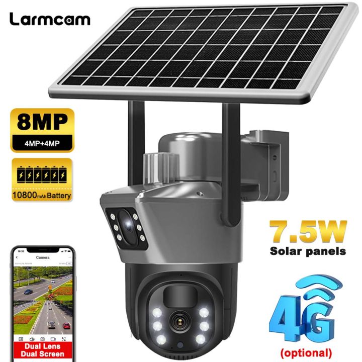 4K 8MP WiFi Solar Camera Outdoor 4G Sim Card Wireless Surveillance IP