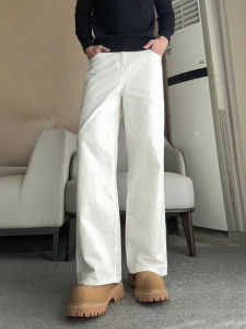 กางเกงยีนส์ทรงตรงสีขาว Cleanfit สำหรับผู้ชาย กางเกงยีนส์ทรงตรงสไตล์อเมริกัน ทรงตรง ทรงหลวม ทรงเข้ารูป ฤดูใบไม้ร่วง 2025