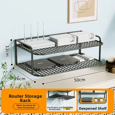 WUBUWEI | Double Layer Wall Mounted Storage Shelf For Routers