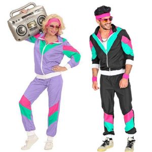 WUYIMEI | Vintage 80s Hip Hop Disco Suit Halloween Carnival Role Play Costume