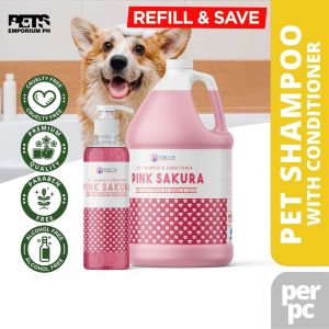 Pet Shampoo & Conditioner for Itchy Skin Smelly dogs - Veterinary Formula - Pink Sakura Dog Shampoo