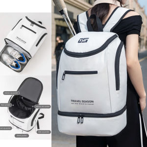 Outdoor Climbing Backpack with Shoes Pocket Badminton Racket Sports Travel Training Bag College Laptop Schoolbag Gym Fitness Bag