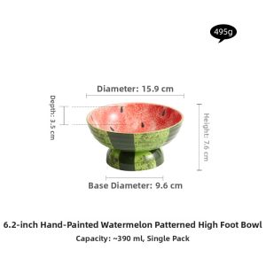 YOGEHOME | Hand-Painted Watermelon Stripe Ceramic Dessert Plate