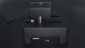 MAIWO 2bay SATA HDD Cloner Hard Disk Docking Station Offline Clone 1:1 for 2.5 3.5inch HDD UASP USB3.0 5Gbps Screwless Support Hard Drives to 20TBx2 with power supply 12V 3A