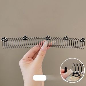 Invisible Hair Comb Womens Style Fragmented Hair Fixed Hair Clip Forehead Hair Band Hairdressing Accessories Pink Empress